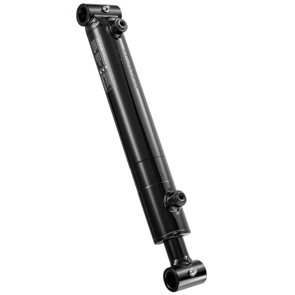 VEVOR Double Acting Hydraulic Cylinder, 2" Bore x 10" Stroke, Max 3500PSI Hydraulic Cylinder, Heavy-Duty Welded Cross Tube Cylinders with 1" Pin Hole & SAE #6 Port for Agricultural Machinery, Tractors