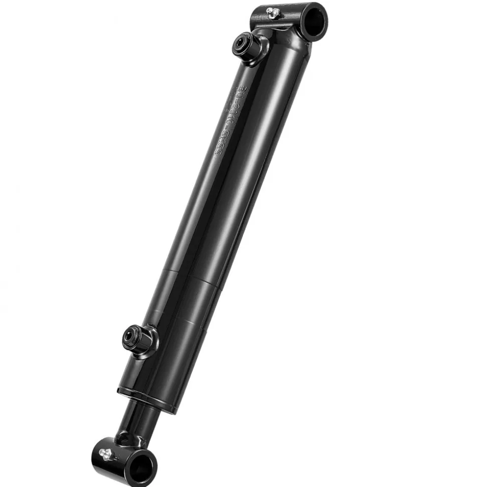 VEVOR Double Acting Hydraulic Cylinder, 2" Bore x 10" Stroke, Max 3500PSI Hydraulic Cylinder, Heavy-Duty Welded Cross Tube Cylinders with 1" Pin Hole & SAE #6 Port for Agricultural Machinery, Tractors