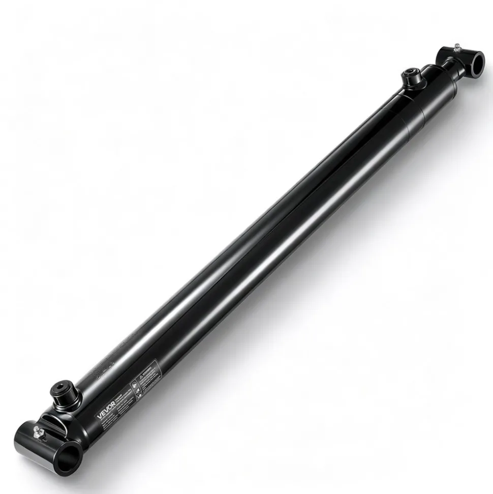 VEVOR Double Acting Hydraulic Cylinder, 2" Bore x 24" Stroke, Max 3500PSI Hydraulic Cylinder, Heavy-Duty Welded Cross Tube Cylinders with 1" Pin Hole & SAE #6 Port for Agricultural Machinery, Tractors