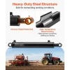 VEVOR Double Acting Hydraulic Cylinder, 2" Bore x 12" Stroke, Max 3500PSI Hydraulic Cylinder, Heavy-Duty Welded Cross Tube Cylinders with 1" Pin Hole & SAE #6 Port for Agricultural Machinery, Tractors