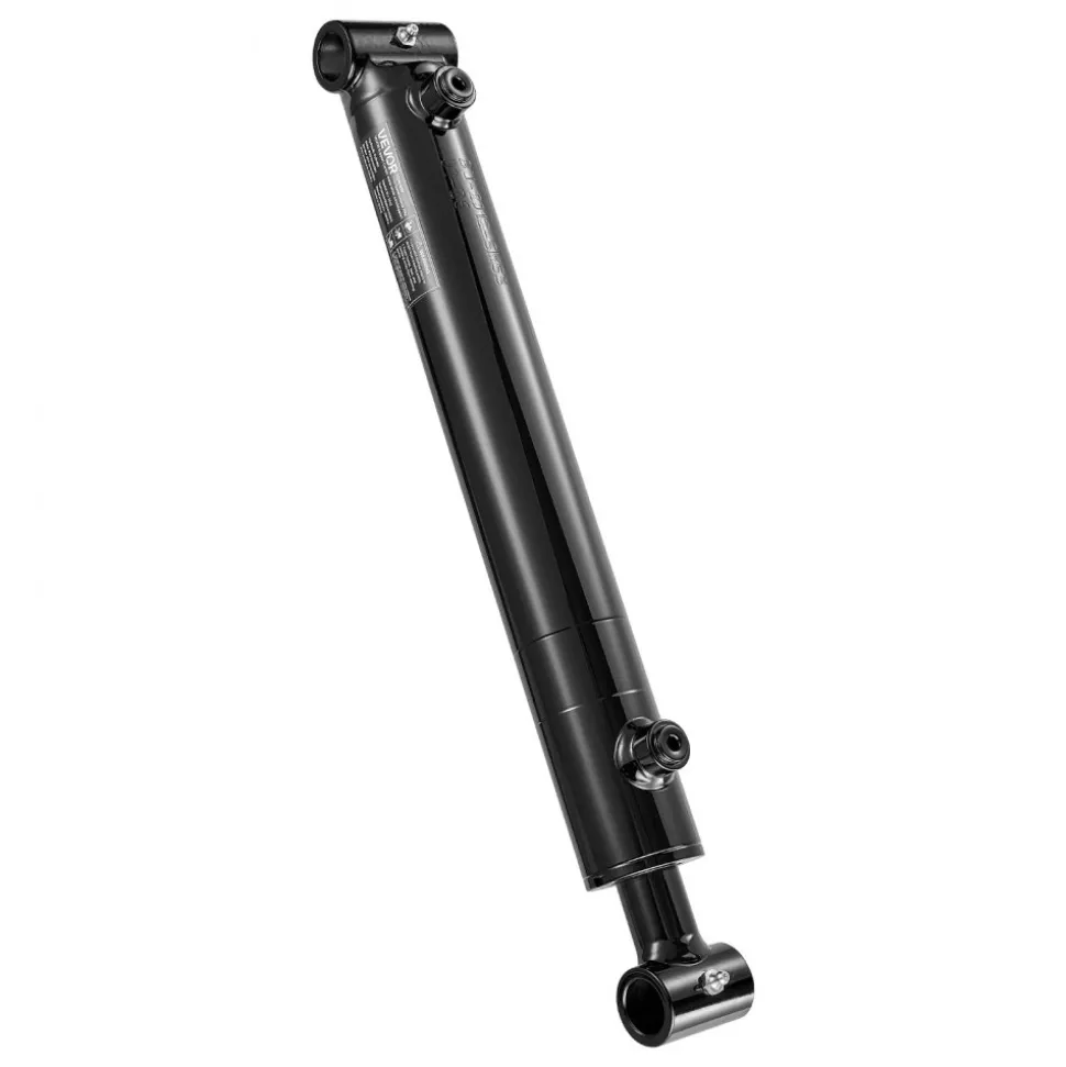 VEVOR Double Acting Hydraulic Cylinder, 2" Bore x 12" Stroke, Max 3500PSI Hydraulic Cylinder, Heavy-Duty Welded Cross Tube Cylinders with 1" Pin Hole & SAE #6 Port for Agricultural Machinery, Tractors