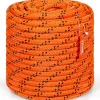 VEVOR Double Braided Polyester Rope, 3/4 in x 220 ft, 24 Strands, 12700 LBS Breaking Strength Outdoor Rope, Arborist Rigging Rope for Rock Hiking Camping Swing Rappelling Rescue, Orange/Black