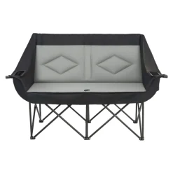 VEVOR Double Camping Chair, Oversized Two Person Camp Chair with 660 lbs Heavy Duty Support, with Dual Cup Holders, Wine Glass Holders, Magazine Straps, Carry Bags for Outdoor, Beach, 1 Pack