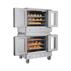 VEVOR Double Deck Gas Convection Oven, 14 cu.ft Full-Size Commercial Convection Oven, 40,000 BTU x 2 Powerful Burners, Natural Gas Commercial Ovens with Two Fan Modes, for Bakery, Restaurant & Kitchen