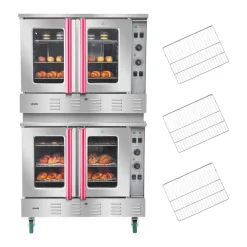 VEVOR Double Deck Gas Convection Oven, 14 cu.ft Full-Size Commercial Convection Oven, 40,000 BTU x 2 Powerful Burners, Natural Gas Commercial Ovens with Two Fan Modes, for Bakery, Restaurant & Kitchen