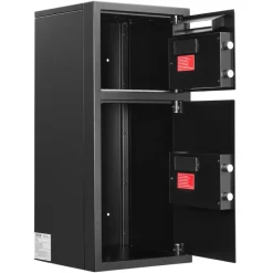 VEVOR Double Door Safe Box, 3.3 Cu. Ft, Heavy Duty Home Safe with Electronic Keypad, Anti-Theft, Digital Safety Lock Box with Key, Drop Slot, for Money, Firearm, Jewelry, Document, Valuables, Black