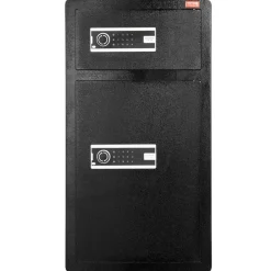 VEVOR Double Doors 7.2 cu.ft Safe Box with Key Lock & Password, Safe Lock Box with Fireproof Bag, Key Rack, LED Light and 2 Height Adjustable and Removable Divider for Money, Documents, Jewelry and Valuables, Black