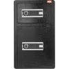 VEVOR Double Doors 4.5 cu.ft Safe Box with Key Lock & Password, Safe Lock Box with Fireproof Bag, Key Rack, LED Light and 2 Height Adjustable and Removable Divider for Money, Documents, Jewelry and Valuables, Black