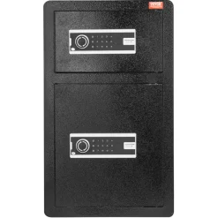 VEVOR Double Doors 4.5 cu.ft Safe Box with Key Lock & Password, Safe Lock Box with Fireproof Bag, Key Rack, LED Light and 2 Height Adjustable and Removable Divider for Money, Documents, Jewelry and Valuables, Black