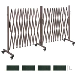 VEVOR Double Expandable Barricades, 27FT Expandable Safety Barrier, 0-180° Rotatable Mobile Barricade with Locking Casters, Portable Folding Security Gate Traffic Fence for Patio Garden Stairway