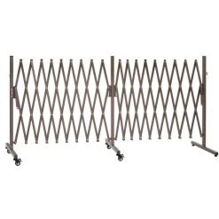VEVOR Double Expandable Barricades, 20FT Expandable Safety Barrier, Flexible Mobile Barricade with Locking Casters, Portable Folding Security Gate Metal Traffic Fence for Patio Garden Stairway