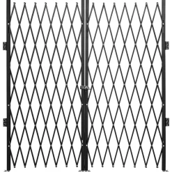 VEVOR Double Folding Security Gate, 6-1/2' H x 12' W Folding Door Gate, Steel Accordion Security Gate, Flexible Expanding Security Gate, 360° Rolling Barricade Gate, Scissor Gate or Door with Keys