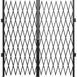 VEVOR Double Folding Security Gate, 6-1/2' H x 12' W Folding Door Gate, Steel Accordion Security Gate, Flexible Expanding Security Gate, 360° Rolling Barricade Gate, Scissor Gate or Door with Keys