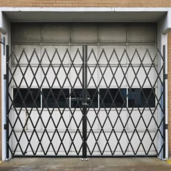 VEVOR Double Folding Security Gate, 6-1/2' H x 12' W Folding Door Gate, Steel Accordion Security Gate, Flexible Expanding Security Gate, 360° Rolling Barricade Gate, Scissor Gate or Door with Keys