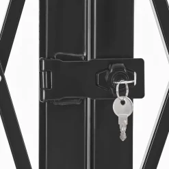 VEVOR Double Folding Security Gate, Lockable Scissor Gate with 360° Swivel Casters, Outdoor Barricade Steel Retractable Gates, for Entry Security, Garage, Warehouse & Pool, 125.98 x 63.19 in (W x H)