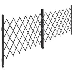 VEVOR Double Folding Security Gate, Lockable Scissor Gate with 360° Swivel Casters, Outdoor Barricade Steel Retractable Gates, for Entry Security, Garage, Warehouse & Pool, 129.92 x 63.19 in (W x H)
