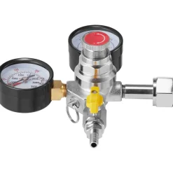 VEVOR Double Gauge Regulator, CO2 Regulator Gauge with 0-60PSI, Heavy Duty CO2 Gauge Gas System, Draft Beer Regulator with Check Valve, Adjustable Pressure Regulator for Draft Beer Homebrew, CGA320