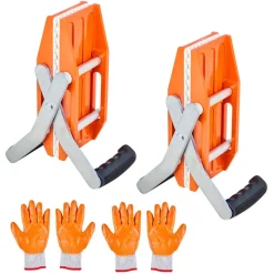 VEVOR Double Handed Stone Carrying Clamps, 660 lbs Load Capacity, 2 Pack Granite Panel Carriers Lifting Tools with Rubber-lined (0-2.36 Inches), Heavy Duty lifting Clamps for Plywood, Glass, Granite