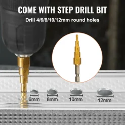 VEVOR Double Head Sheet Metal Nibbler Cutter, 360 Degree Metal Nibbler Drill Attachment with Extra Punch and Die, Cutting Hole Accessory and Step Drill Bit, for Straight Curve and Circle Cutting