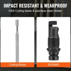 VEVOR Double Head Sheet Metal Nibbler Cutter, 360 Degree Metal Nibbler Drill Attachment with Extra Punch and Die, Cutting Hole Accessory and Step Drill Bit, for Straight Curve and Circle Cutting