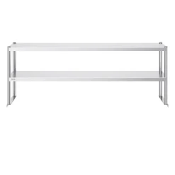 VEVOR Double Overshelf, Double Tier Stainless Steel Overshelf, 12 x 72 Inch Double Deck Overshelf, Height Adjustable Overshelf Prep Work Table for Kitchen, Restaurant and Workshop