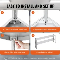 VEVOR Double Overshelf, Double Tier Stainless Steel Overshelf, 12 x 72 Inch Double Deck Overshelf, Height Adjustable Overshelf Prep Work Table for Kitchen, Restaurant and Workshop