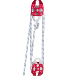 VEVOR Double Pulley Block & Rope Kit, 1/2 inch x 98 ft Braided Line, Dual Pulley Rigging System, 35 kN Breaking Strength for Tower Work, Hoisting, Training & Outdoor Applications