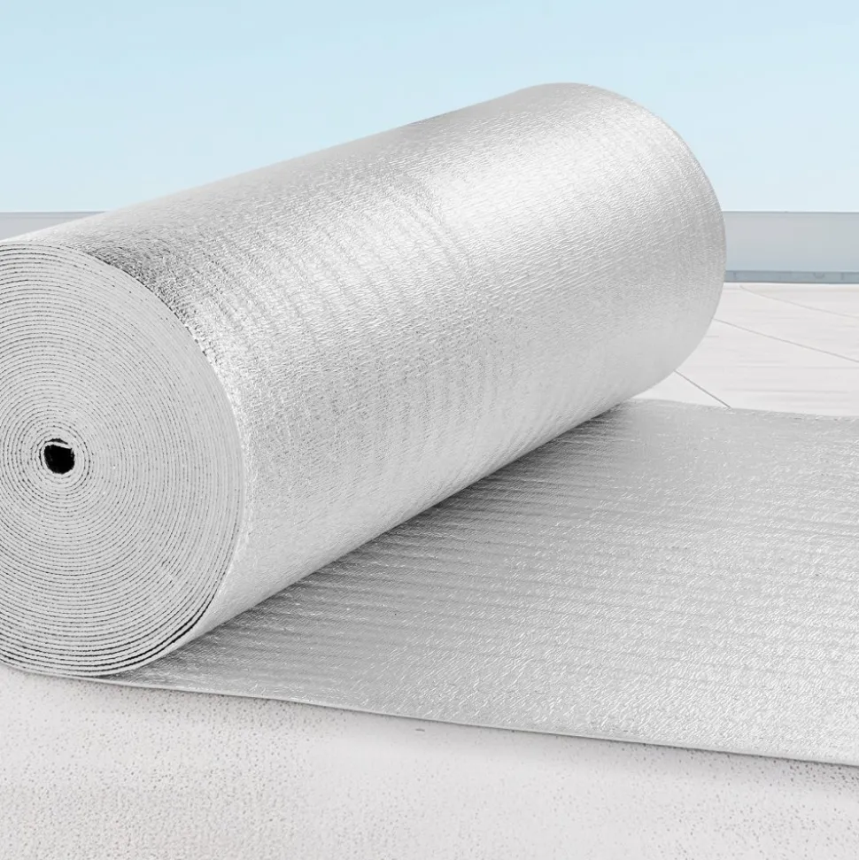VEVOR Double Reflective Insulation Roll, Foam Core Radiant Barrier, 3.2 mm 48 in x 100 ft, Double-Sided Aluminum Foil EPE Foam Heat Reflective Shield, Thermal Insulation Roll for Window RV Roof