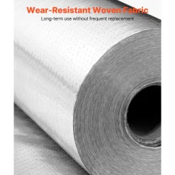 VEVOR Double Reflective Insulation Roll, Perforated Woven Fabric Radiant Barrier, 0.15mm 48 in x 250 ft, Double-Sided Aluminum Foil Heat Reflective Shield, Thermal Insulation Roll for Window RV Roof