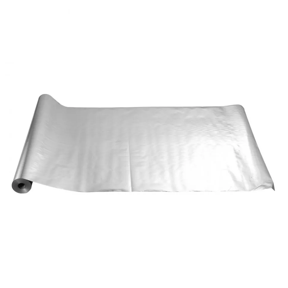 VEVOR Double Reflective Insulation Roll, Perforated Woven Fabric Radiant Barrier, 0.15mm 48 in x 250 ft, Double-Sided Aluminum Foil Heat Reflective Shield, Thermal Insulation Roll for Window RV Roof