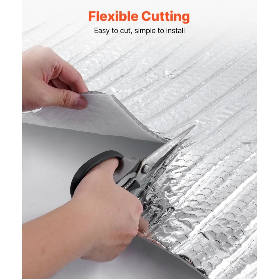 VEVOR Double Reflective Insulation Sheet, 16PCS Double-Sided Aluminum Foil Radiant Barrier, 6mm 24 in x 4 ft, Dual-Layer Air Bubble Heat Reflective Shield, Thermal Insulation Rolls