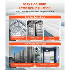 VEVOR Double Reflective Insulation Sheet, 16PCS Double-Sided Aluminum Foil Radiant Barrier, 6mm 24 in x 4 ft, Dual-Layer Air Bubble Heat Reflective Shield, Thermal Insulation Rolls