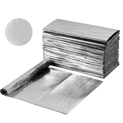 VEVOR Double Reflective Insulation Sheet, 16PCS Double-Sided Aluminum Foil Radiant Barrier, 6mm 24 in x 4 ft, Dual-Layer Air Bubble Heat Reflective Shield, Thermal Insulation Rolls