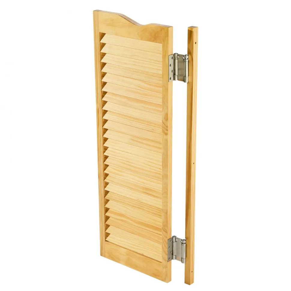 VEVOR Double Saloon Doors, 36"W x 42" H Arched Top Interior Swinging Cafe Doors, Premium Pine Wood, with Hinges & Hardware Kit, Easy to Install, for Hallway Kitchen Bar Pub Entrance, Log Color