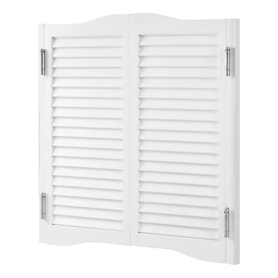 VEVOR Double Saloon Doors, 32"W x 36" H Arched Top Interior Swinging Cafe Doors, Premium Pine Wood, with Hinges & Hardware Kit, Easy to Install, for Hallway Kitchen Bar Pub Entrance, White