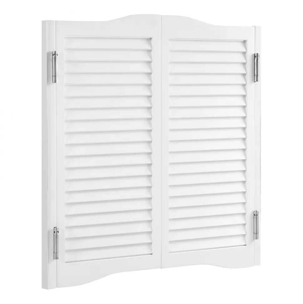 VEVOR Double Saloon Doors, 32"W x 36" H Arched Top Interior Swinging Cafe Doors, Premium Pine Wood, with Hinges & Hardware Kit, Easy to Install, for Hallway Kitchen Bar Pub Entrance, White