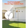 VEVOR Double Shepherds Hooks for Outdoor, 8 Pack 92 Inch Heavy Duty Bird Feeder Pole, 3/4 Inch Thick Garden Hooks for Hanging Hummingbird Feeder, Plant Baskets, Solar Light Lanterns,Wind Chimes