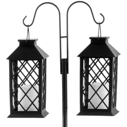 VEVOR Double Shepherds Hooks for Outdoor, 8 Pack 76 Inch Heavy Duty Bird Feeder Pole, 3/4 Inch Thick Garden Hooks for Hanging Hummingbird Feeder, Plant Baskets, Solar Light Lanterns,Wind Chimes