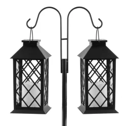 VEVOR Double Shepherds Hooks for Outdoor, 8 Pack 108 Inch Heavy Duty Bird Feeder Pole, 3/4 Inch Thick Garden Hooks for Hanging Hummingbird Feeder, Plant Baskets, Solar Light Lanterns,Wind Chimes