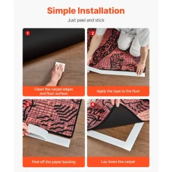 VEVOR Double Sided Carpet Tape, 2 Inch x 30 Yards, Strong Adhesive and Residue-Free, Heavy-duty Sticker Rug Tape Grippers for Area Rugs, Carpets, Laminate, Tile, Concrete, and Hardwood Floors