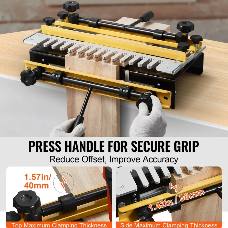 VEVOR Dovetail Jig, 12 in Width, Dove Tailing Router Jigs with 4 Router Bits & 3 Templates, Precise Alignment Dove Tail Jig, Mortise and Tenon Woodworking Tools for Furniture & Wood Cabinet Making