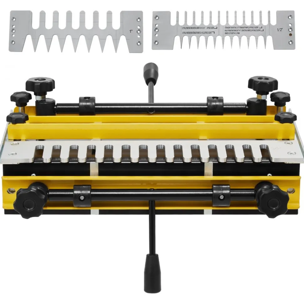 VEVOR Dovetail Jig, 12 in Width, Dove Tailing Router Jigs with 4 Router Bits & 3 Templates, Precise Alignment Dove Tail Jig, Mortise and Tenon Woodworking Tools for Furniture & Wood Cabinet Making