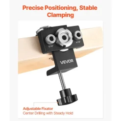 VEVOR Doweling Jig Kit, Self Centering Dowel Drill Jig for Straight Holes, Aluminum Alloy Woodworking Joints Tool with 3 Size Drill Bits 5/16