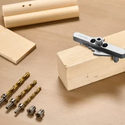 VEVOR Doweling Jig Kit, Self Centering Dowel Drill Jig for Straight Holes, with Drill Bit Set 1/4