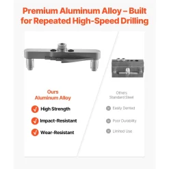 VEVOR Doweling Jig Kit, Self Centering Dowel Drill Jig for Straight Holes, with Drill Bit Set 1/4