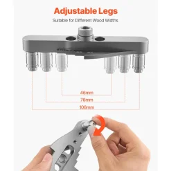 VEVOR Doweling Jig Kit, Self Centering Dowel Drill Jig for Straight Holes, with Drill Bit Set 1/4