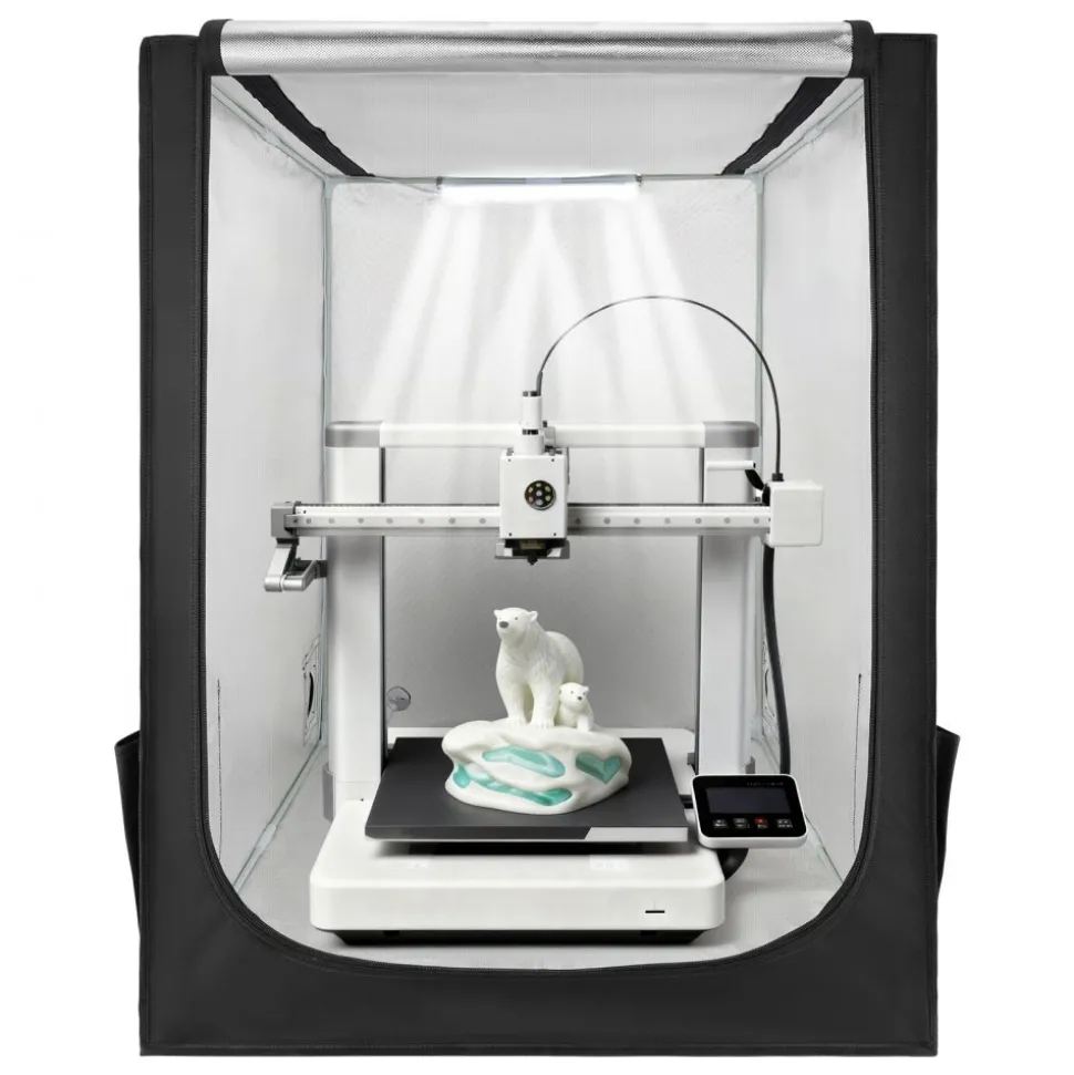 VEVOR 3D Printer Enclosure, Dustproof Waterproof Large Oxford Cloth 3D Printer Tent, Constant Temperature Protective Case with LED Lighting, Compatible with Creality/ELEGOO/Anycubic Popular Models