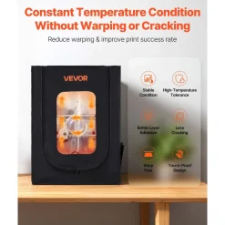 VEVOR 3D Printer Enclosure, Dustproof Waterproof Oxford Cloth 3D Printer Tent, Constant Temperature Protective Case with LED Lighting, Compatible with Creality/ELEGOO/Anycubic Multiple Popular Models