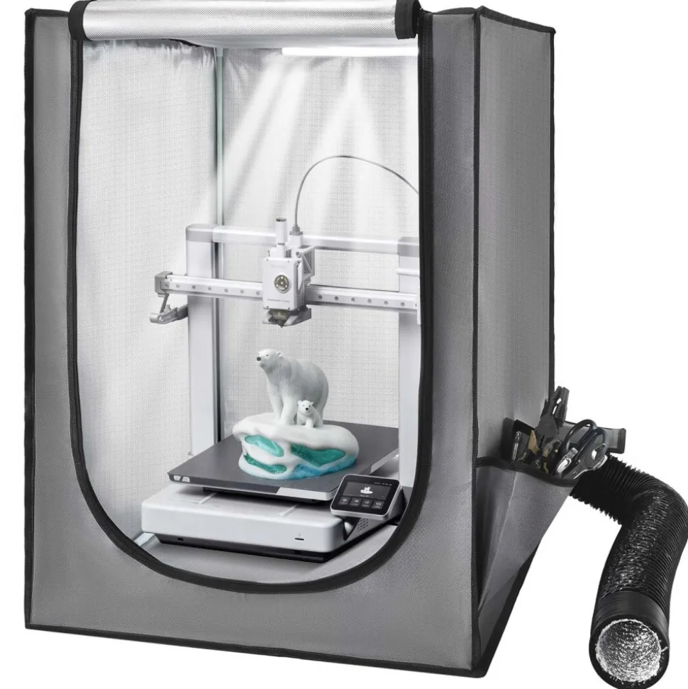 VEVOR 3D Printer Enclosure with Ventilation, Dustproof Waterproof Oxford Cloth Resin 3D Printer Tent, Constant Temperature Protective Case with LED, Compatible with Photon Mono/Mars 3, FDM/LCD Printer