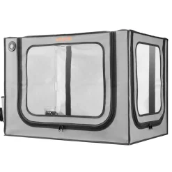VEVOR 3D Printer Enclosure with Ventilation, Dustproof Waterproof Large Size 600D Oxford Cloth 3D Printer Tent, Constant Temperature Protective Case with LED, Designed for Bambu Lab A1 Combo, Grey